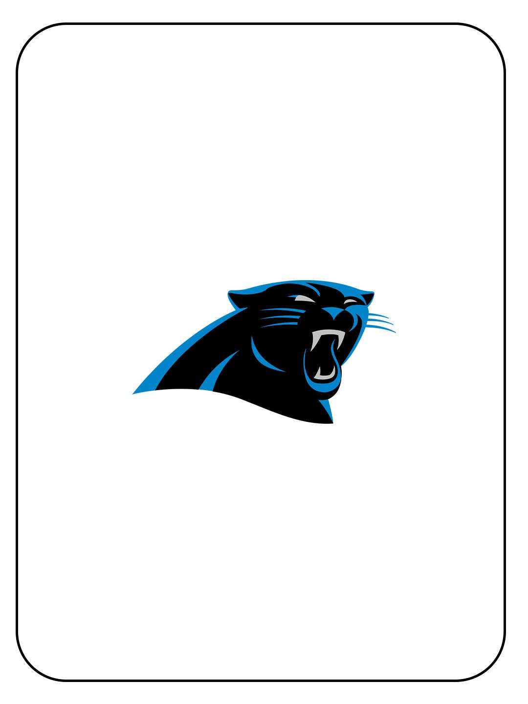 Carolina Panthers NFL team logo featuring a roaring black panther head with blue accents on white background.