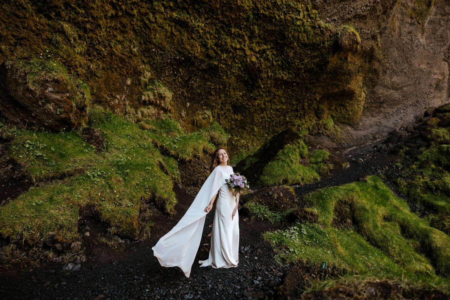 bridal portrait at Kvernufoss