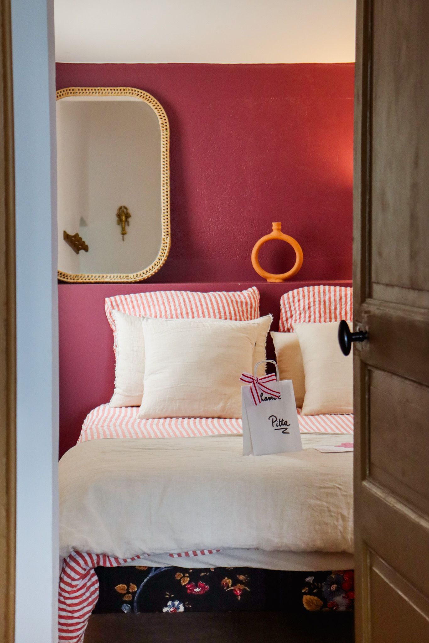 Boutique hotel interior with natural light and warm details