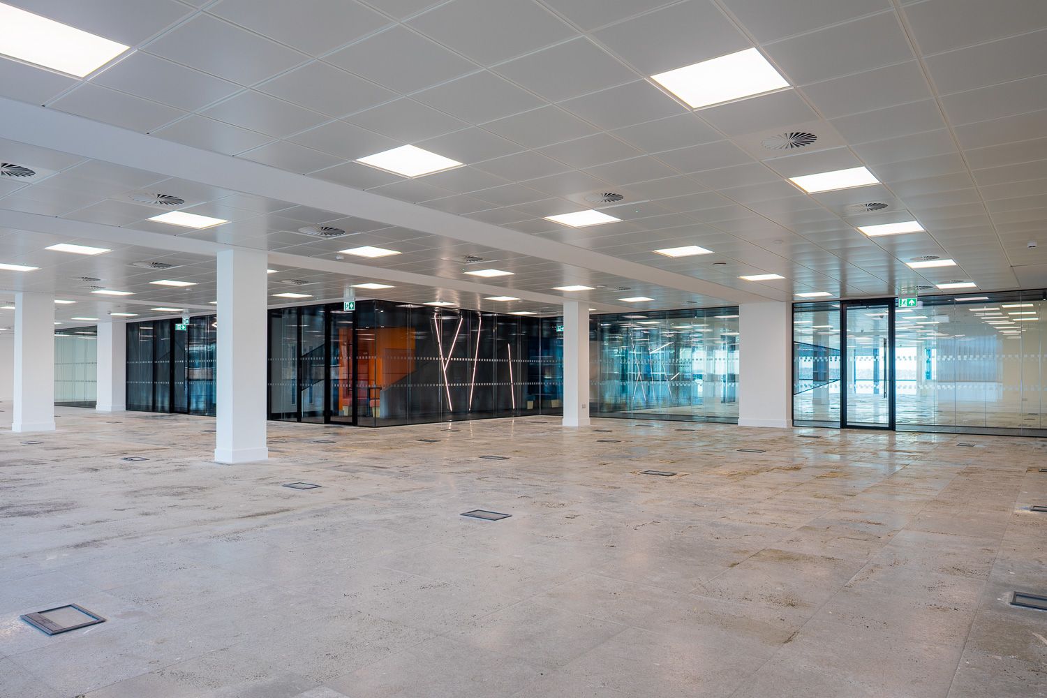 Refurbished commercial office floor at 101 Old Street in Liverpool