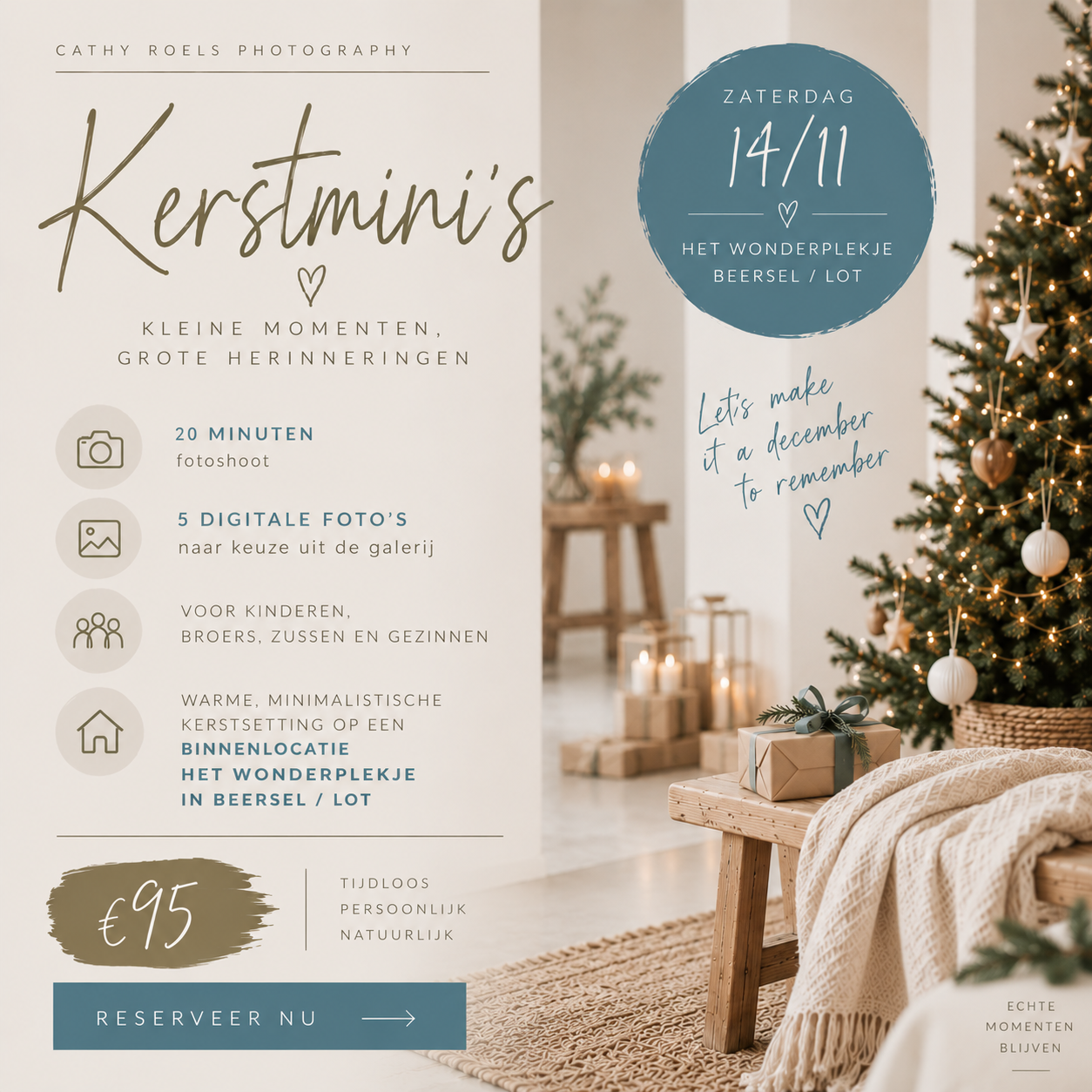 Kerstmini fotoshoot in Beersel bij Halle – Cathy Roels Photography