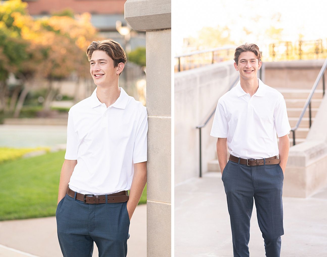 Bartlesville High Senior Guy Session in Downtown Bartlesville, BHS Track and Grassy Field by Bartlesville Senior Photogr