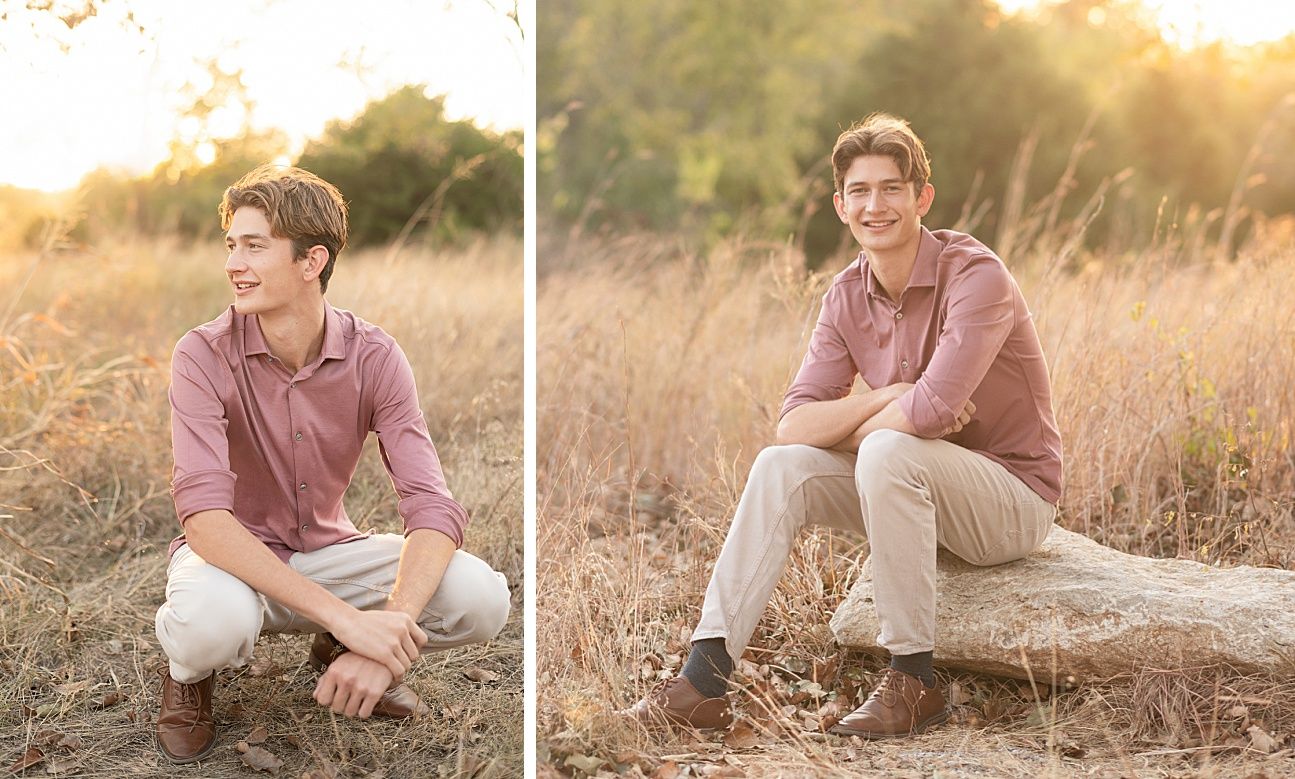 Bartlesville High Senior Guy Session in Downtown Bartlesville, BHS Track and Grassy Field by Bartlesville Senior Photogr