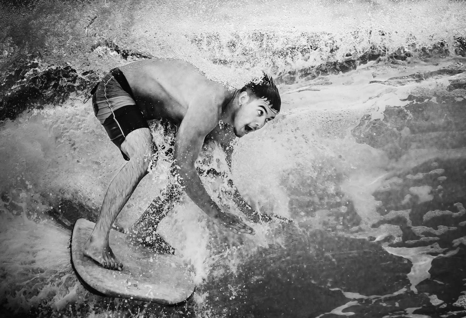 Hawaii, Oahu, Sandy Beach, Wave surfing, Bellyboarding, Shorebreak, Bodyboarding, Bodysurfing