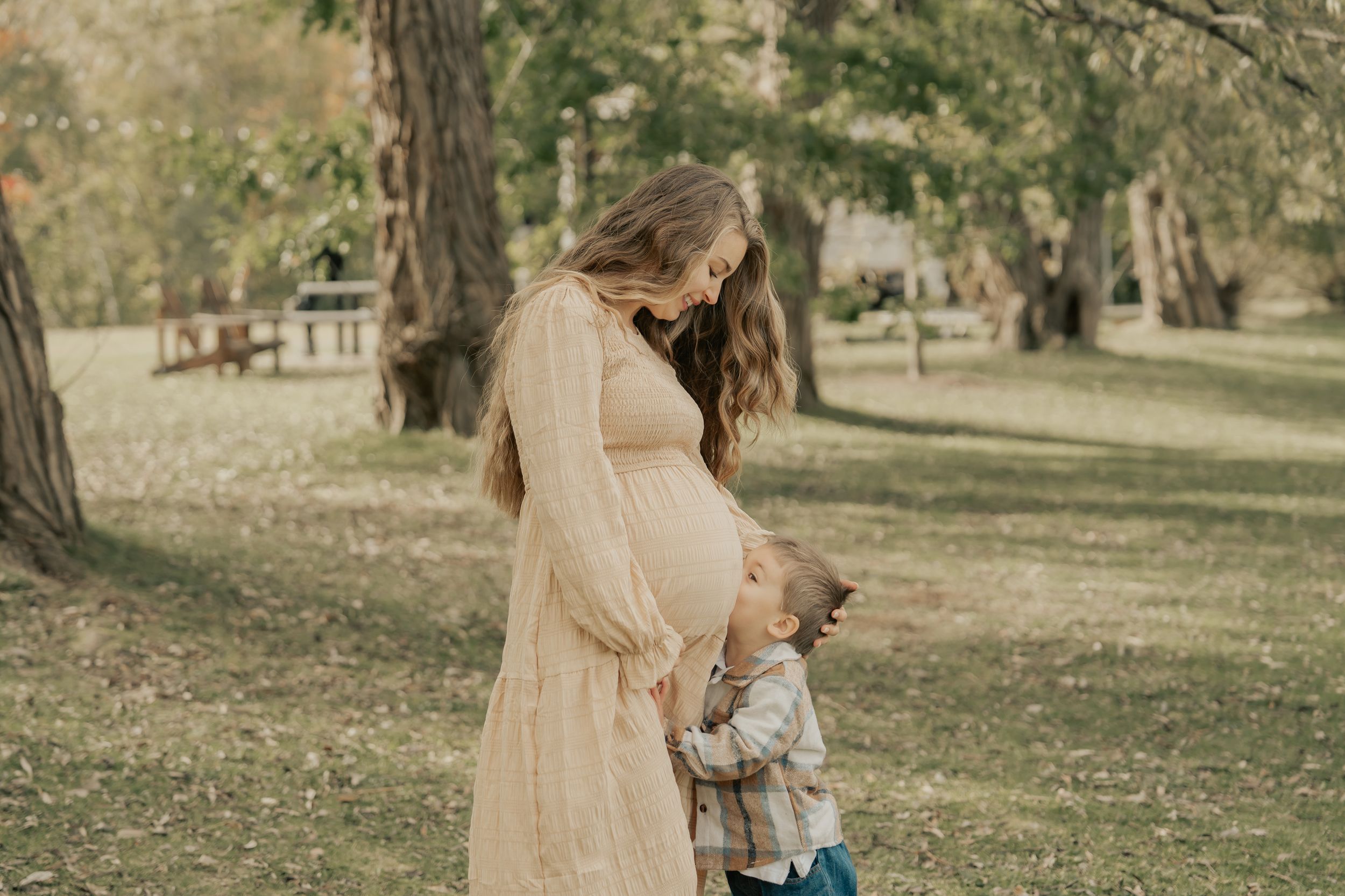 A gentle outdoor moment captured in a park during autumn.