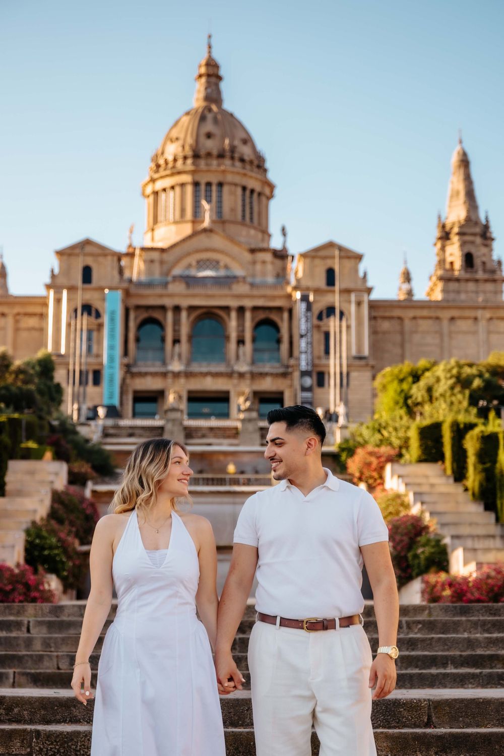 Engagement session Montjuïc fountain