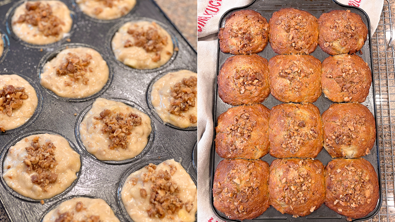 Freshly baked brown butter chocolate chip cookies served on decorative plates with a warm drink.