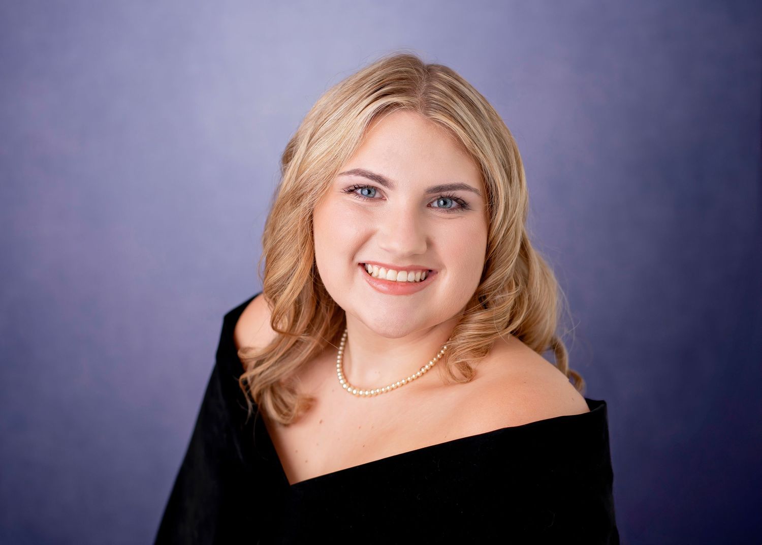 A series of professional studio portraits with a dark purple background and dramatic lighting.