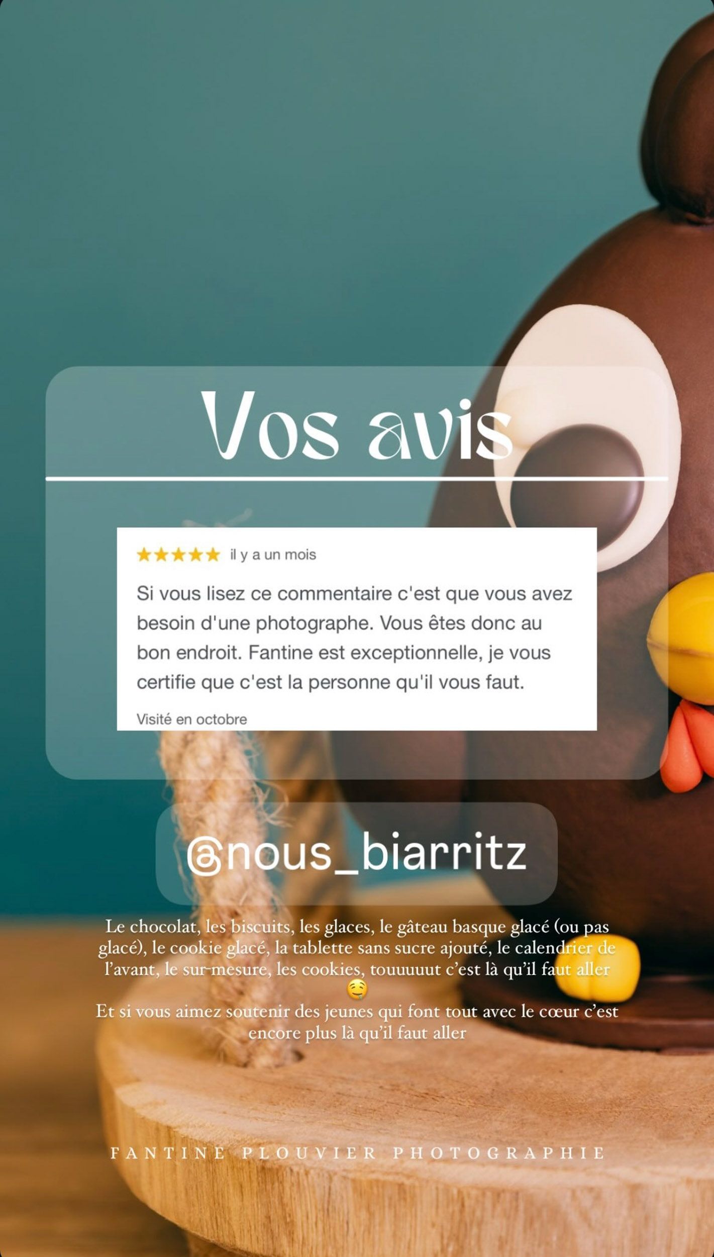 avis fantine plouvier photographe shooting corporate entreprise nous chocolaterie biarritz