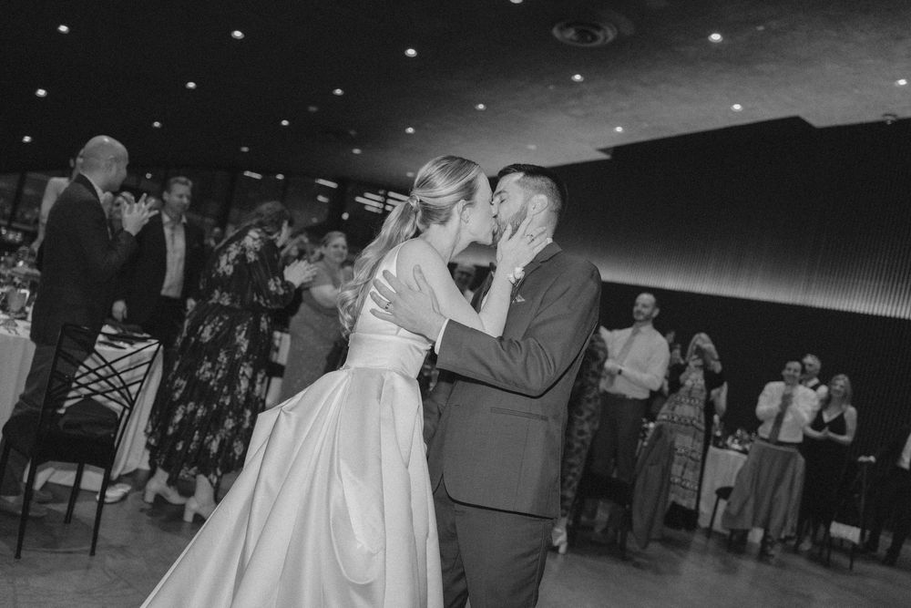 couple doing their gran entrance at winter park events center