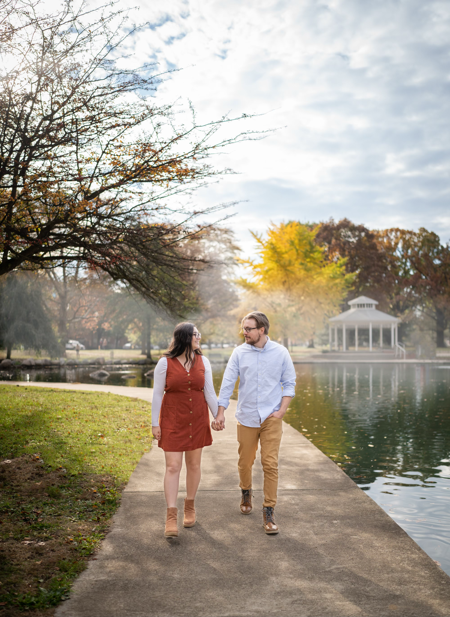 engaged couple getting an engagement photo session