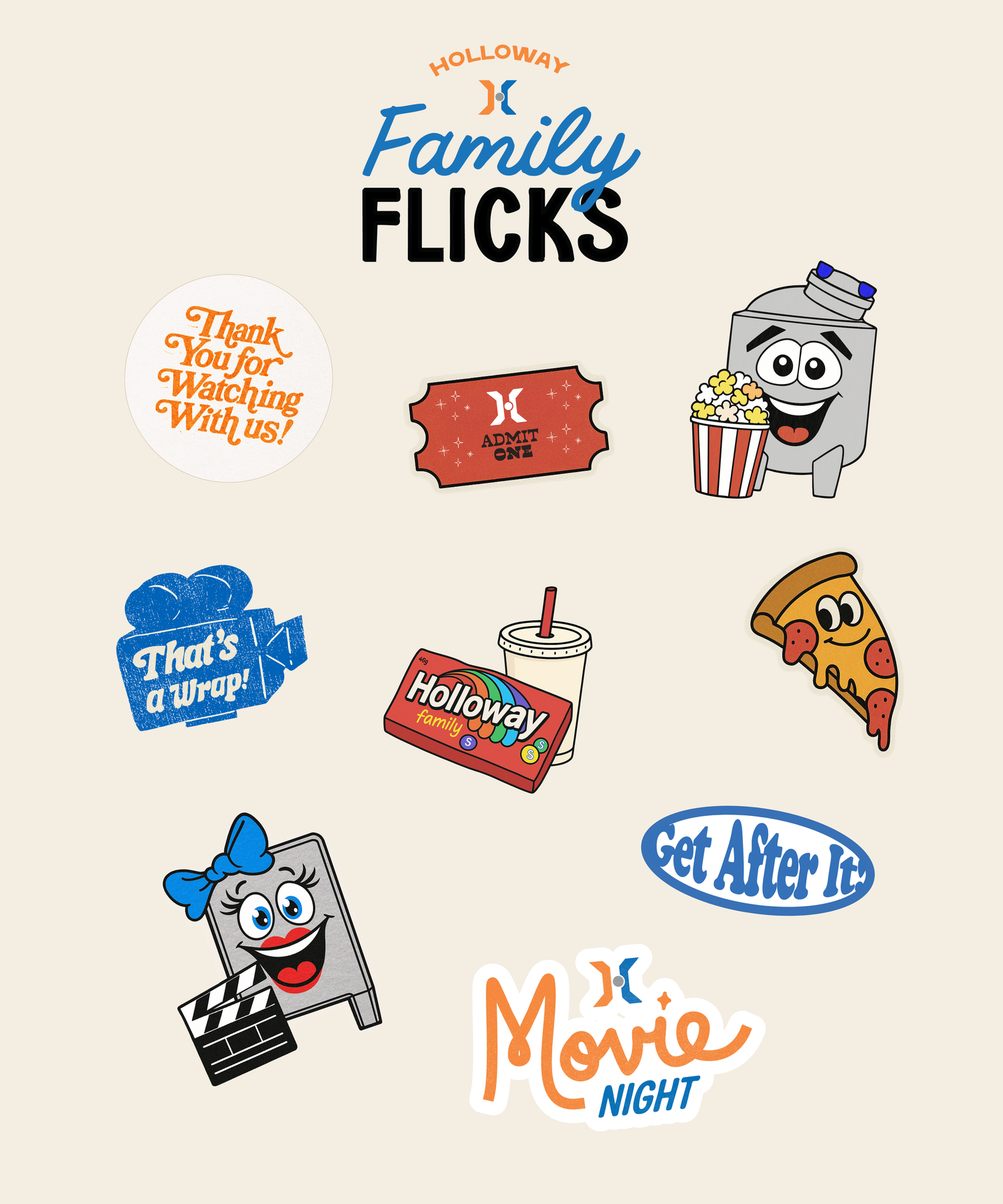 A custom branded corporate sticker pack.