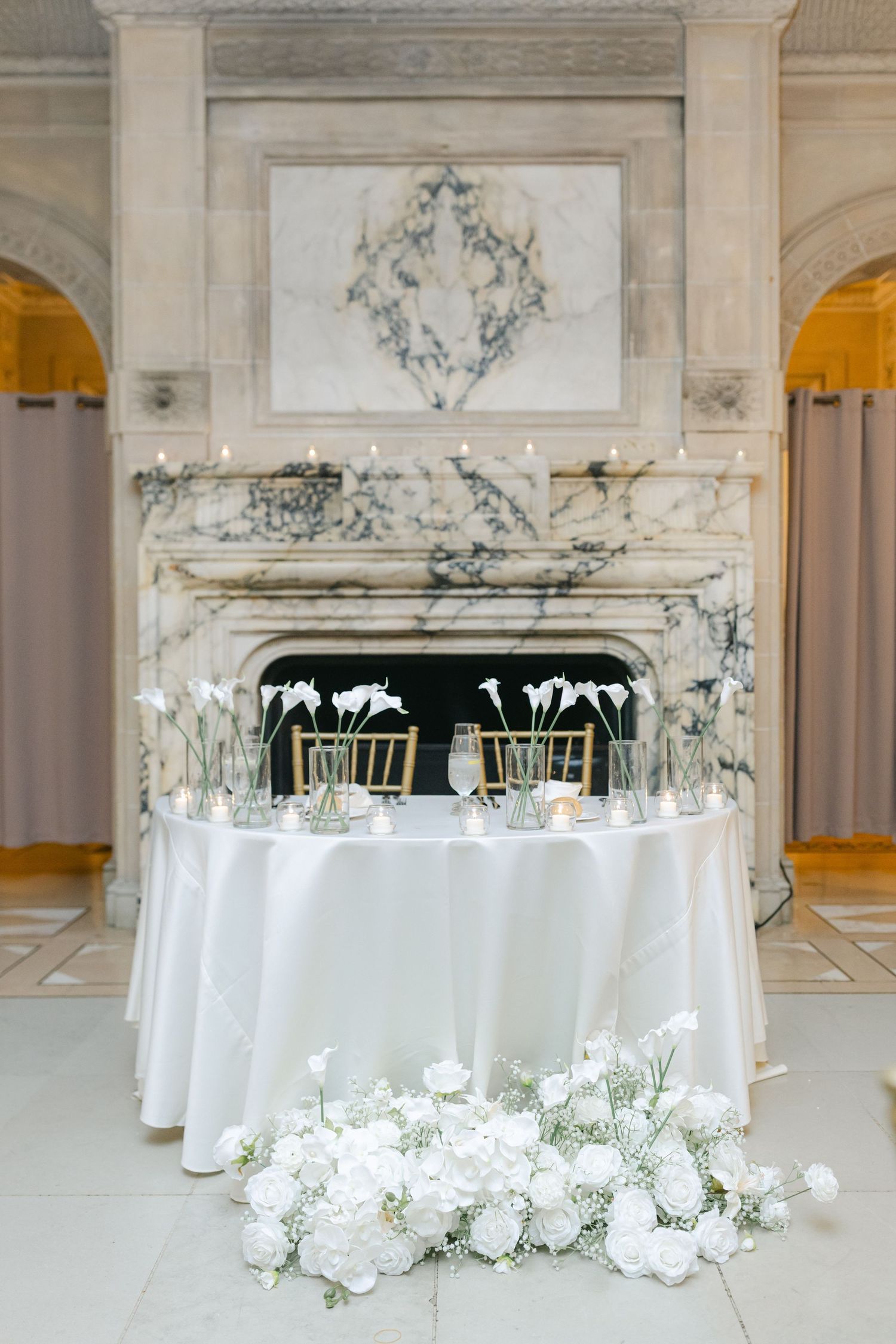 The Armour House Wedding in Lake Forest, IL - Reception Space Details Sweetheart Table