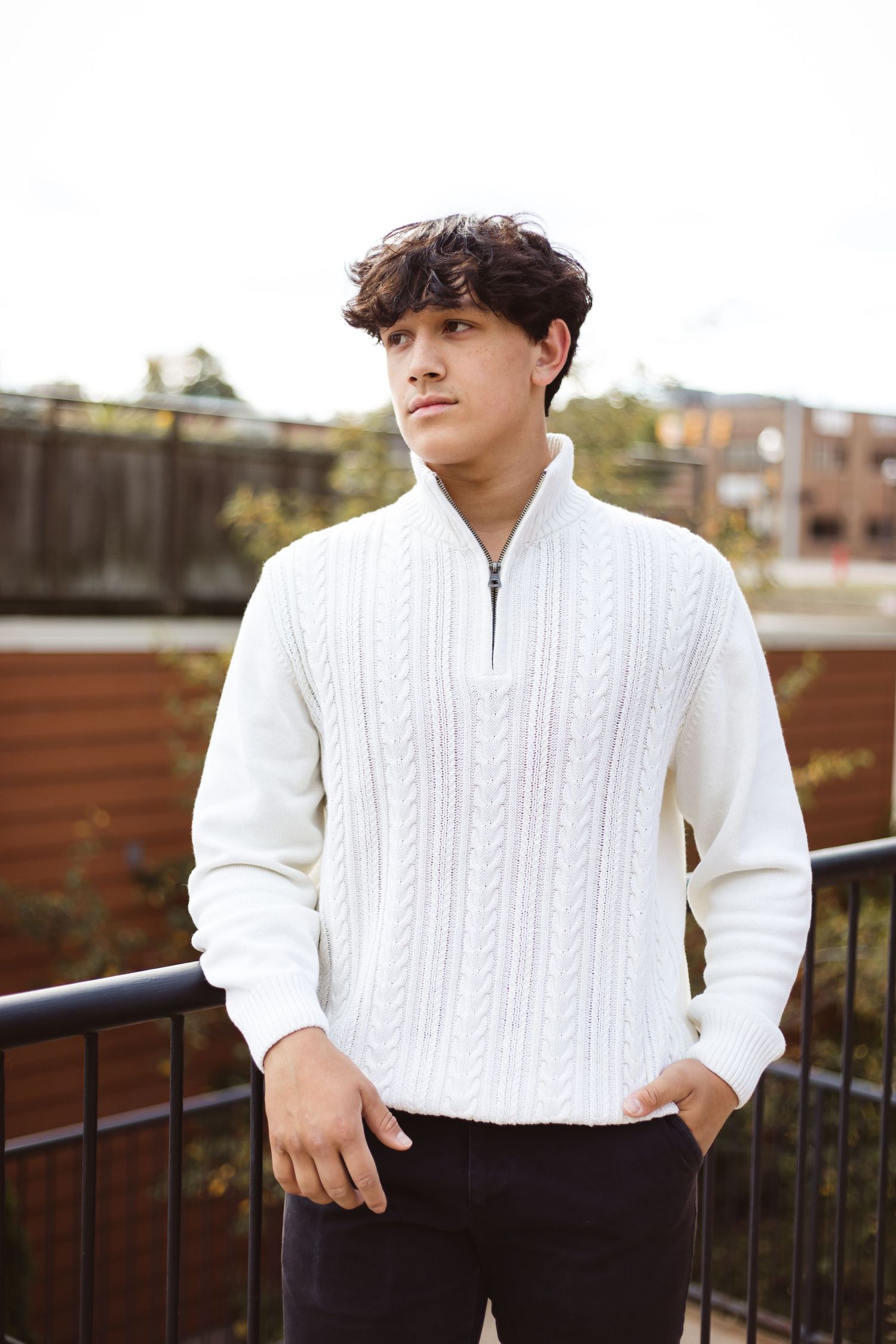 High school senior photo, guy, urban, Marquette, Michigan.