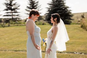bride and her maid of honor