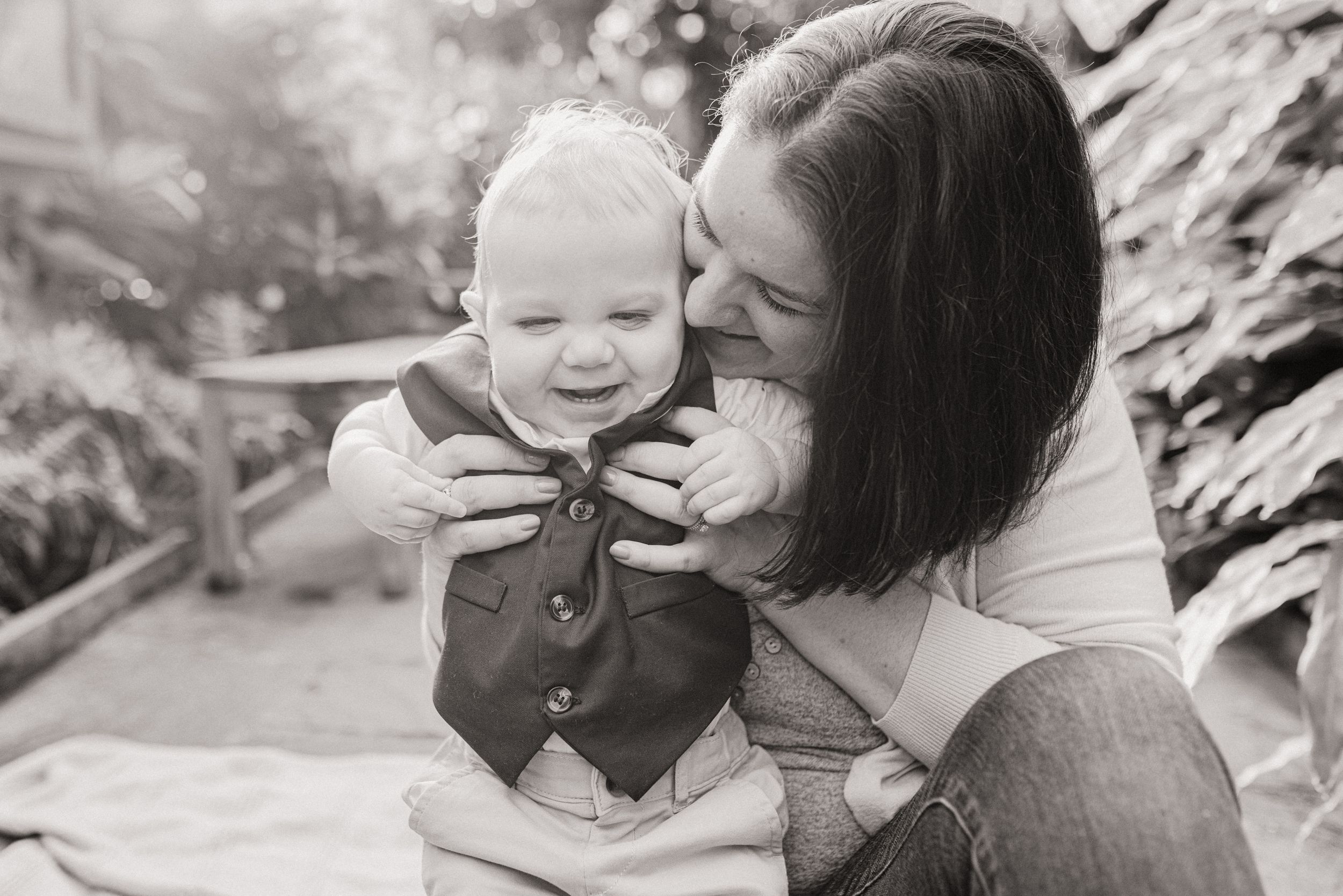 Tender black and white family moments captured in a candid photo series.