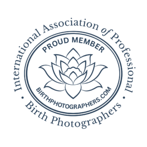Professional circular logo with lotus flower design for International Association of Professional Birth Photographers.