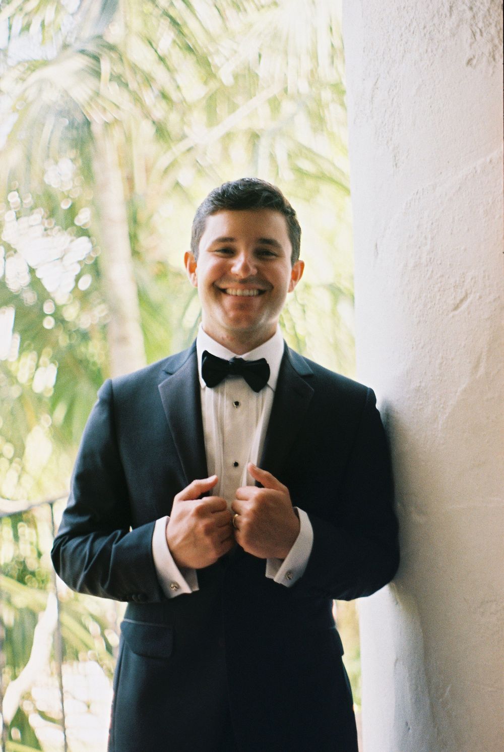 A groom film portrait at the iconic Santa Barbara Courthouse