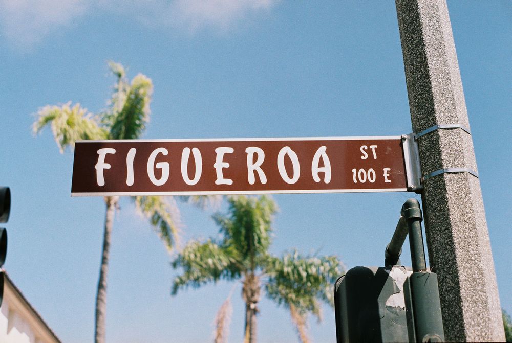 Film photos of street details in Santa Barbara for LGBT wedding ceremony