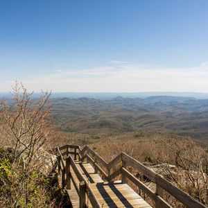 landscape of nature trail in mountains