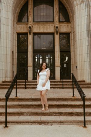 Moody, vintage-inspired graduation portraits at Oklahoma City University OCU.