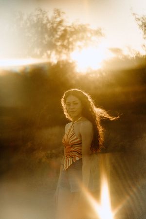 Golden sunset fractal portrait at Lake Wichita in Wichita Falls Texas.
