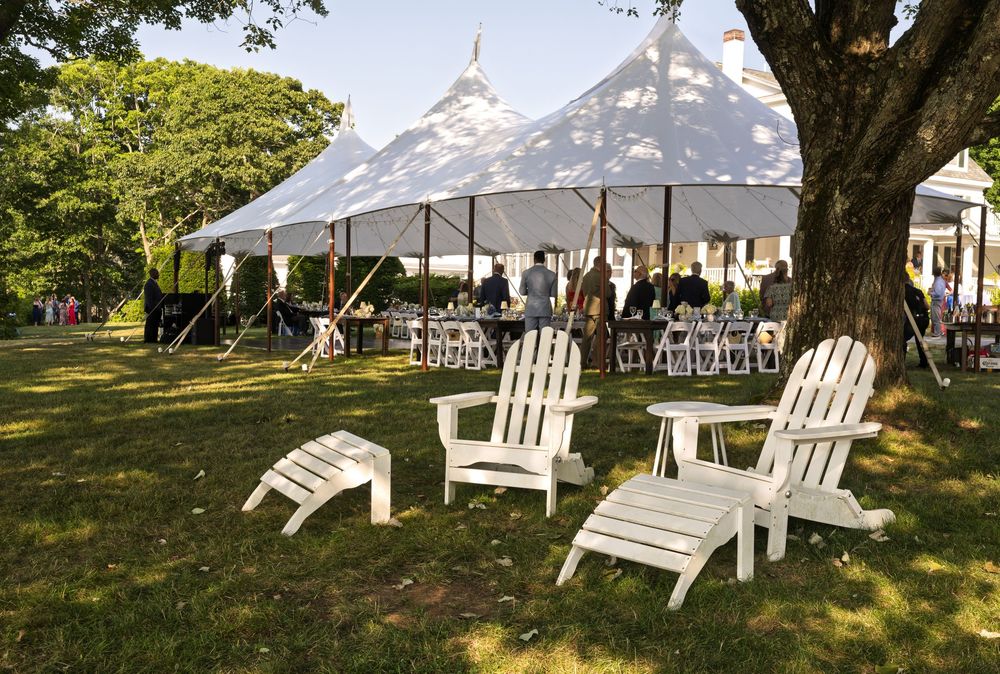 New England coastal wedding inspiration with tented reception and oceanfront ceremony at the Harpswell Inn.