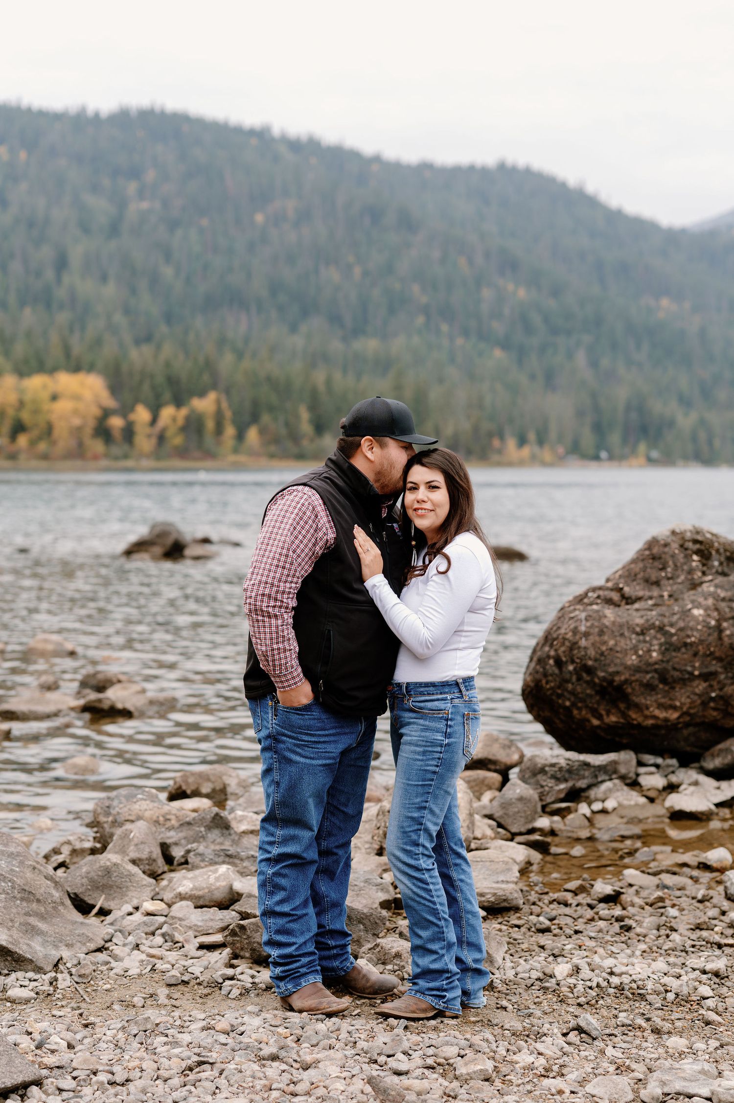 Lakeside engagement photos in Lake Wenatchee State Park