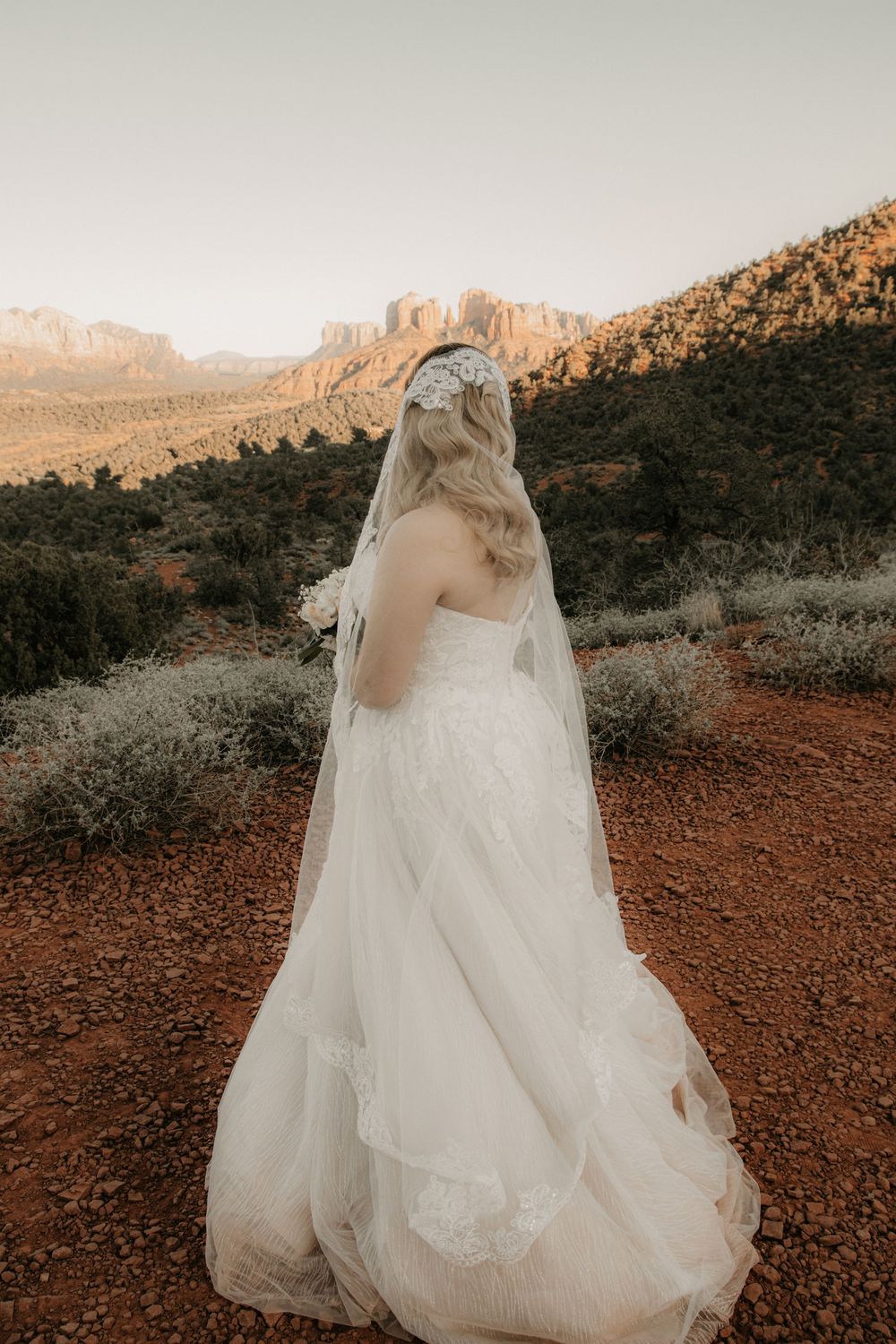 Intimate wedding ceremony photographed in the Arizona desert by BOSC Photography.