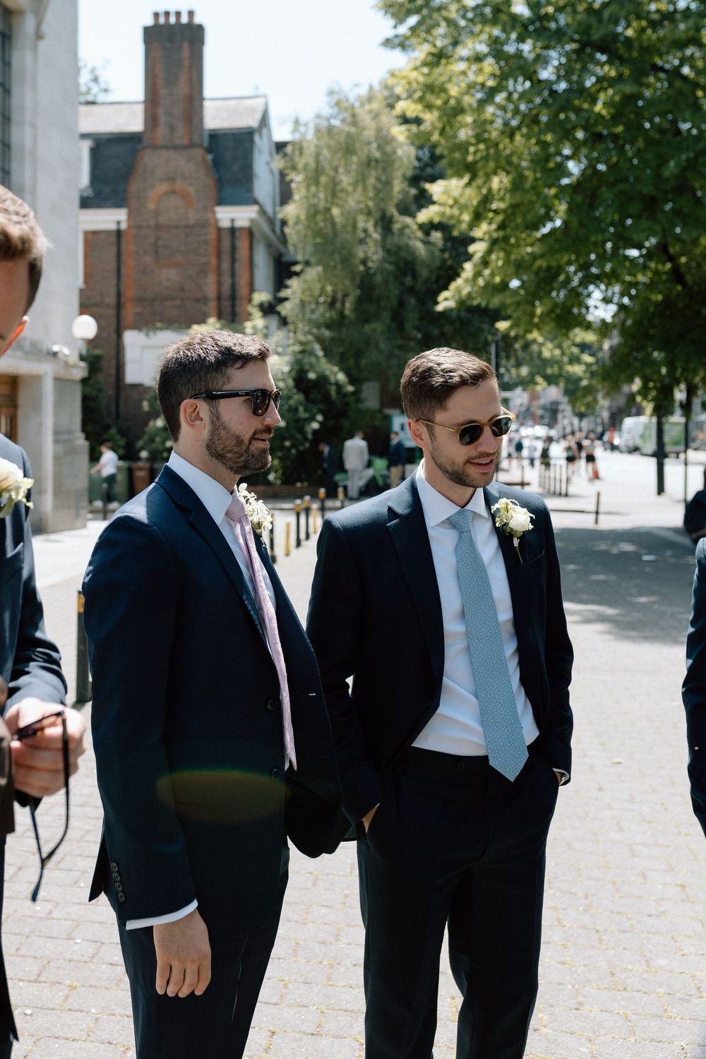 Guests wait outside Islington Town Hall in London.