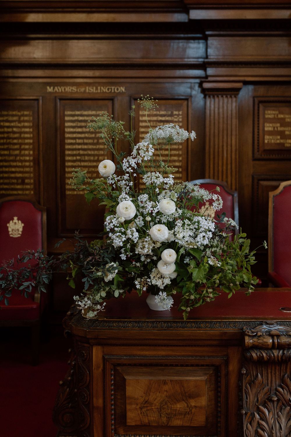 Islington Town Hall council chambers London.