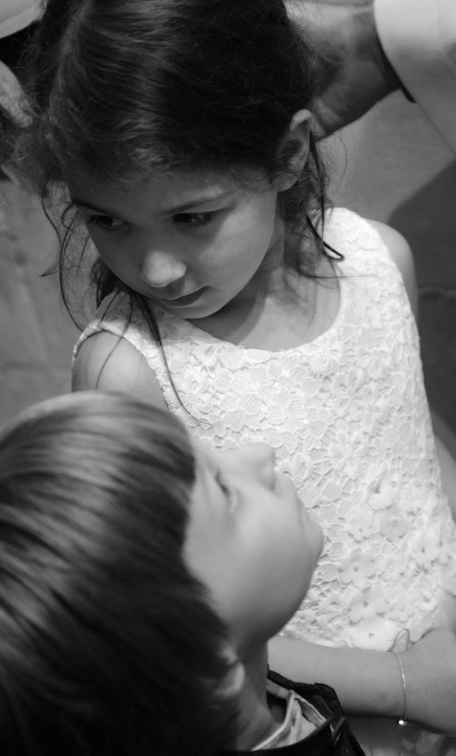 flower girl page boy black and white memories wedding church ceremony candid relaxed photography
