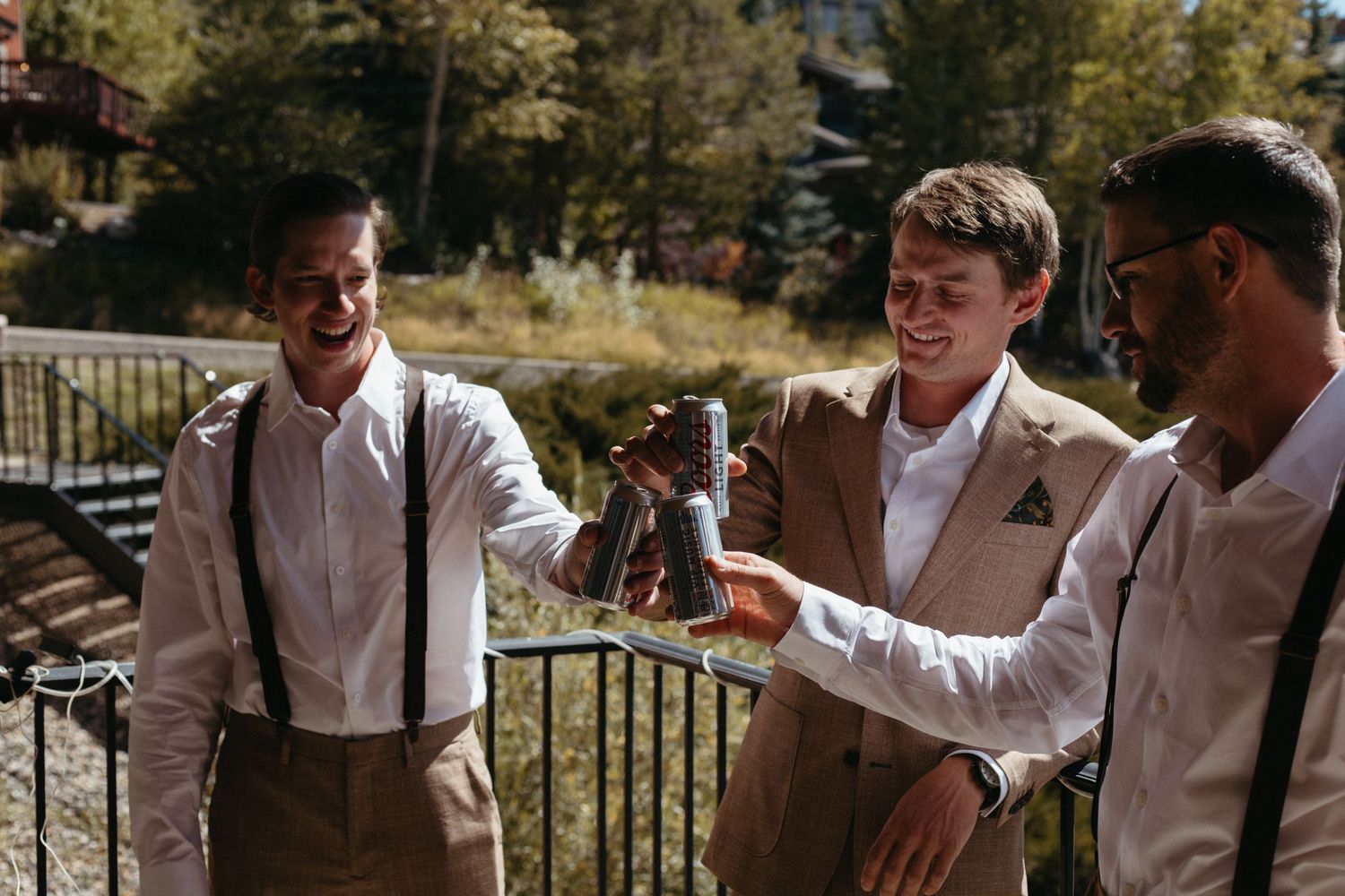 Group enjoying a casual moment outdoors on a sunny day.