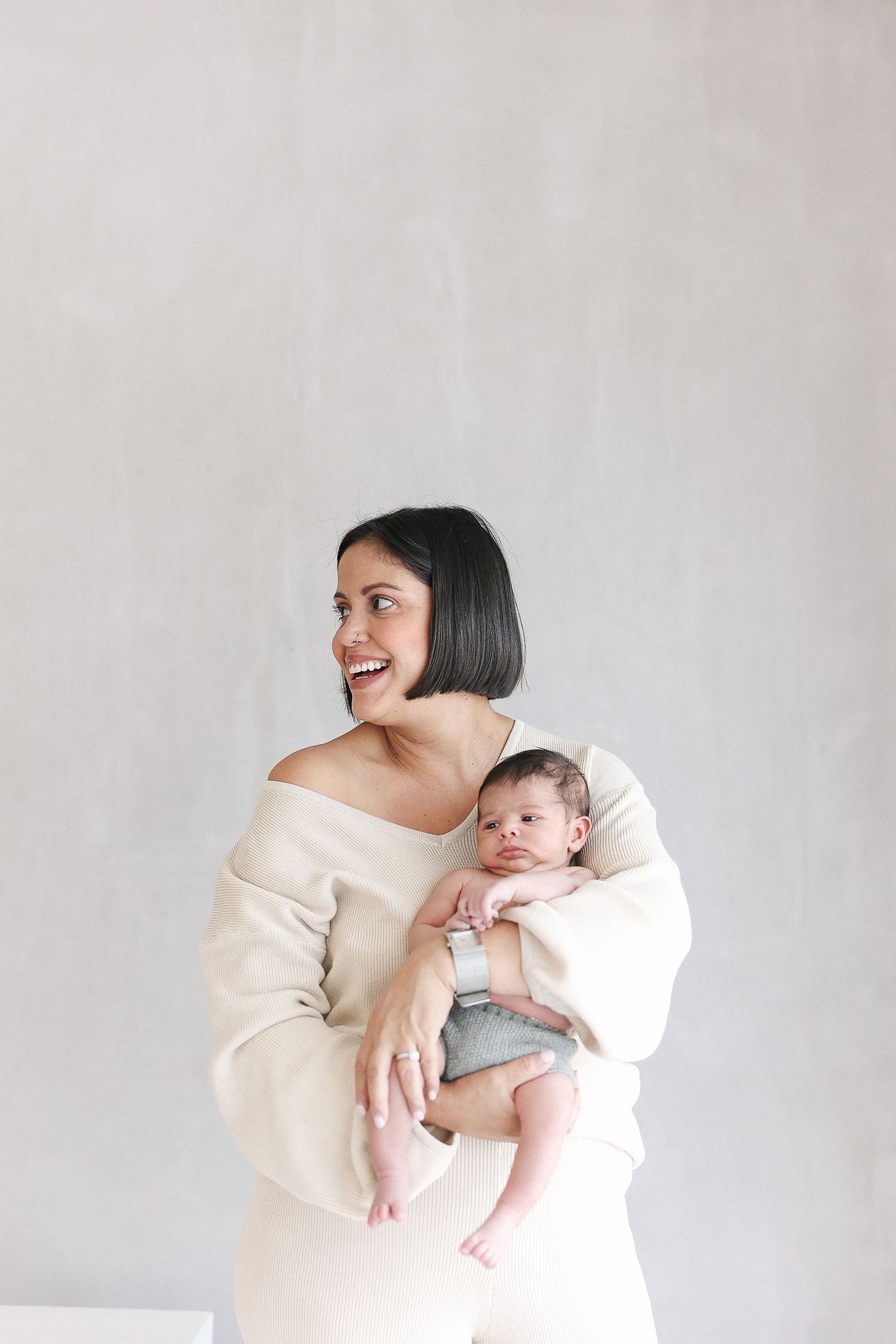 Newborn photos of newborn baby with mom in Orange County