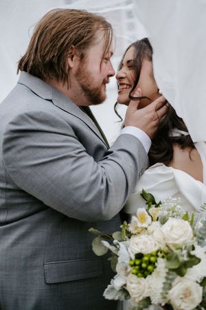 Bride & Groom Under Veil, Pleasant Hill Chapel Wedding day Photography