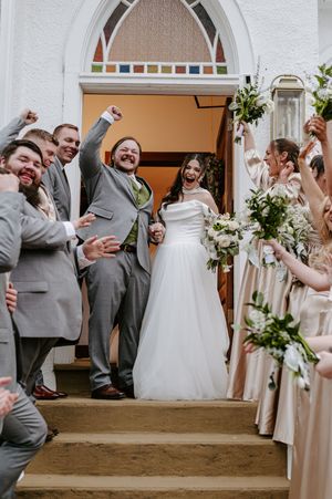 Bride & Groom Exit Photo, Pleasant Hill Chapel Wedding Day Photography