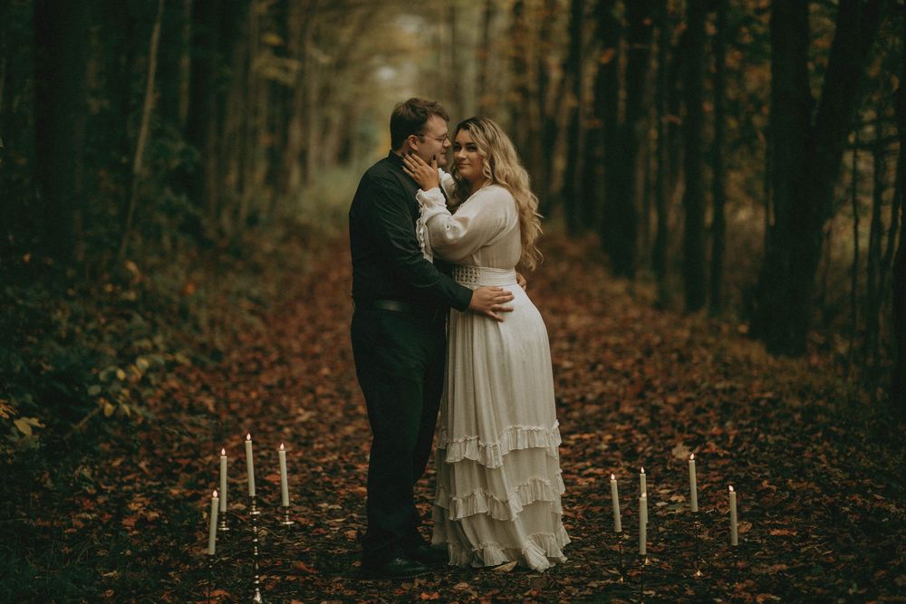 greensburg pa photographer latrobe pa photographer keystone state park engagement session woodland moody whimsical magical romantic