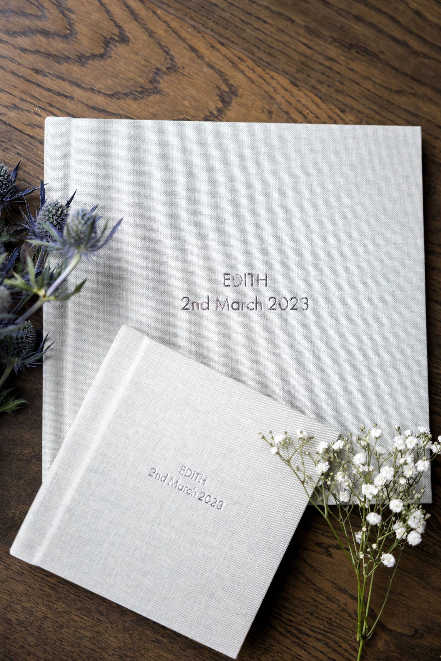Alina Clark Photography lay flat book in linen cover