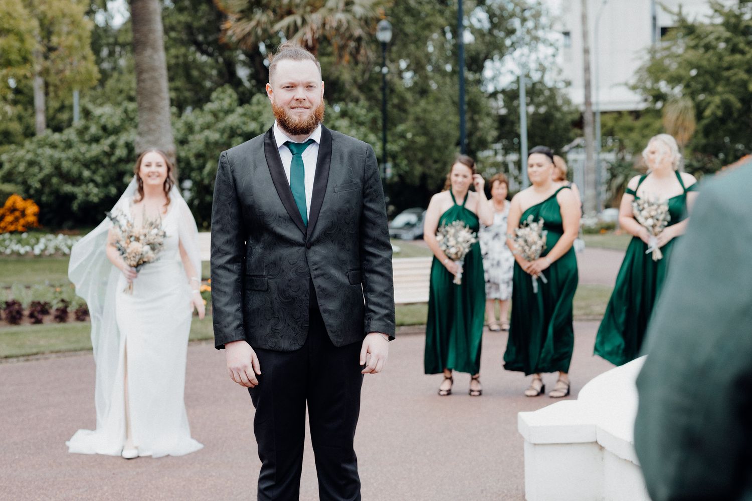 The Groom is ready to see the bride for their First Look, captured by Apertured Media Auckland Wedding Photographer.