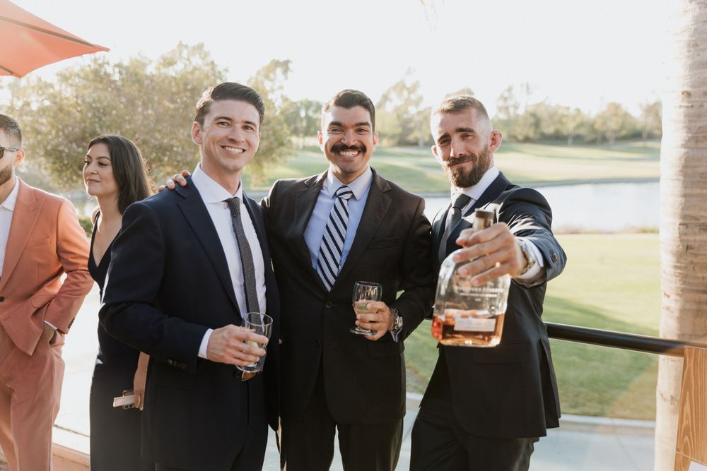 guests candid photos at a wedding in seal beach, ca