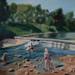 Barton Springs 1999. Oil on gesso board. 2025