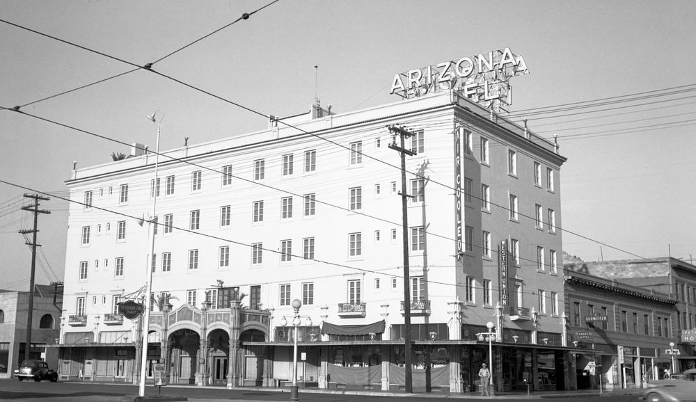 The Arizona Hotel located on the SW corner of Washington & 3rd Ave. Torn down sometime in the mid 60's. Photo circa 1950.