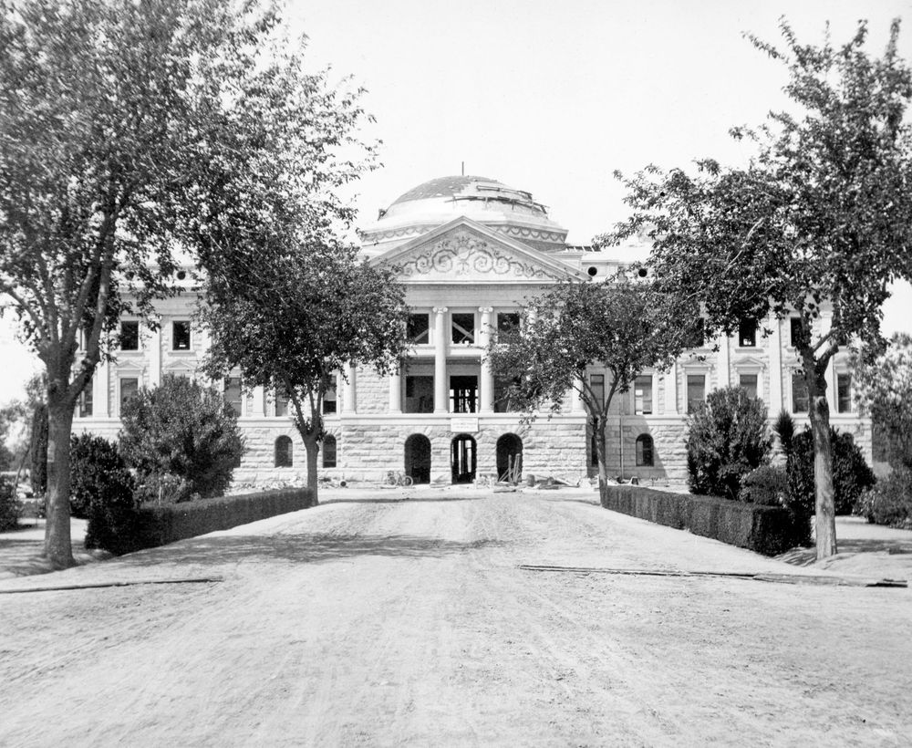 AZ Capitol Building under construction circa 1900. Built to replace the offices located in City Hall. Exists today as the State Capitol.