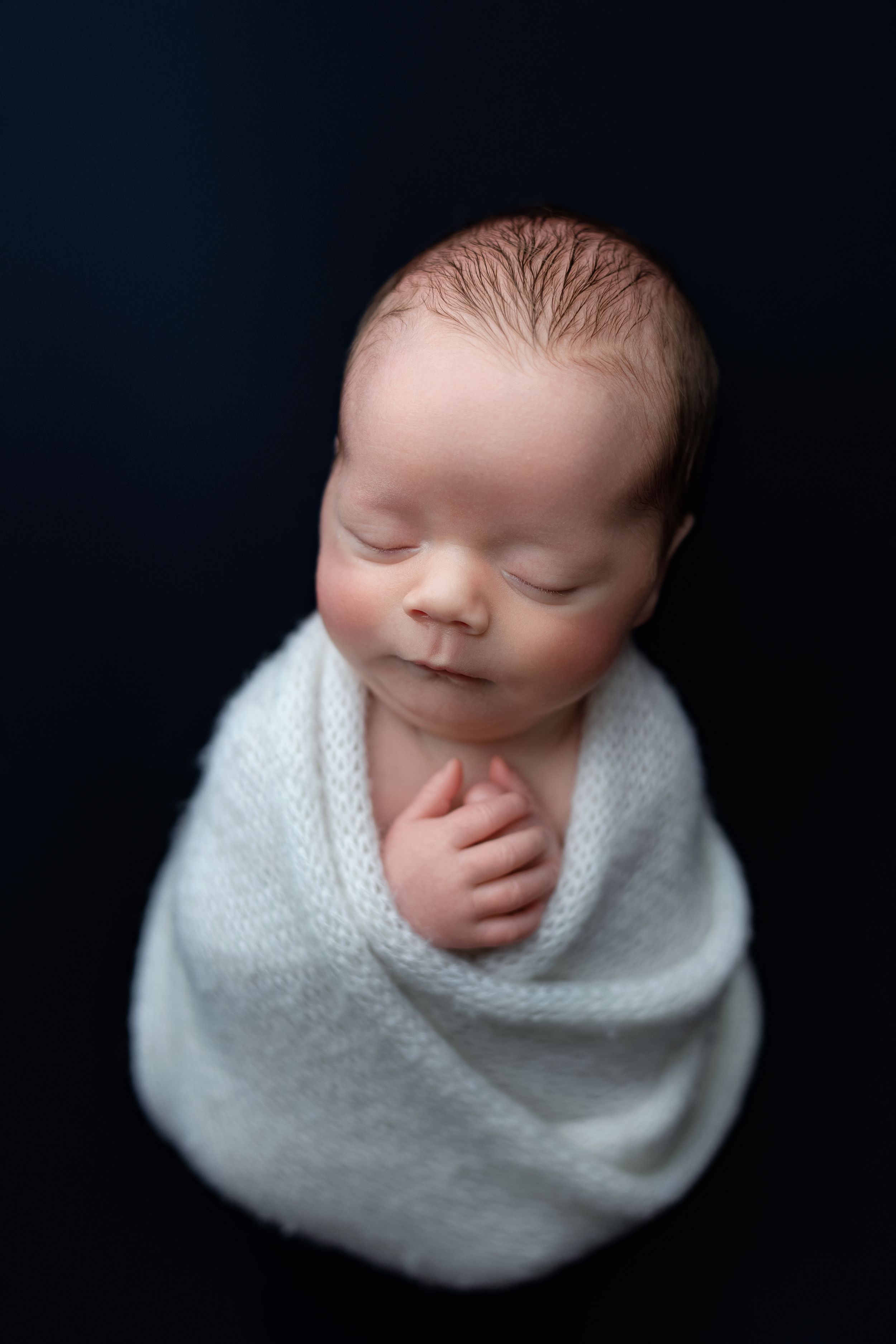 Newborn baby boy in blue. Greenville SC newborn photographer, Easley SC newborn photographer