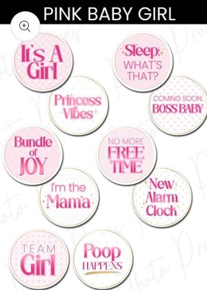 Enhance your photo booth with adorable baby shower for girl props, featuring sweet signs and messages to celebrate the upcoming arrival!