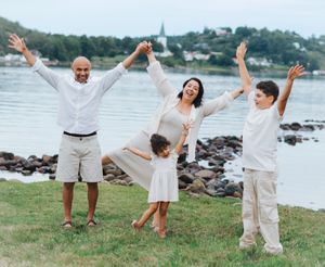 Familjefotografering vid havet