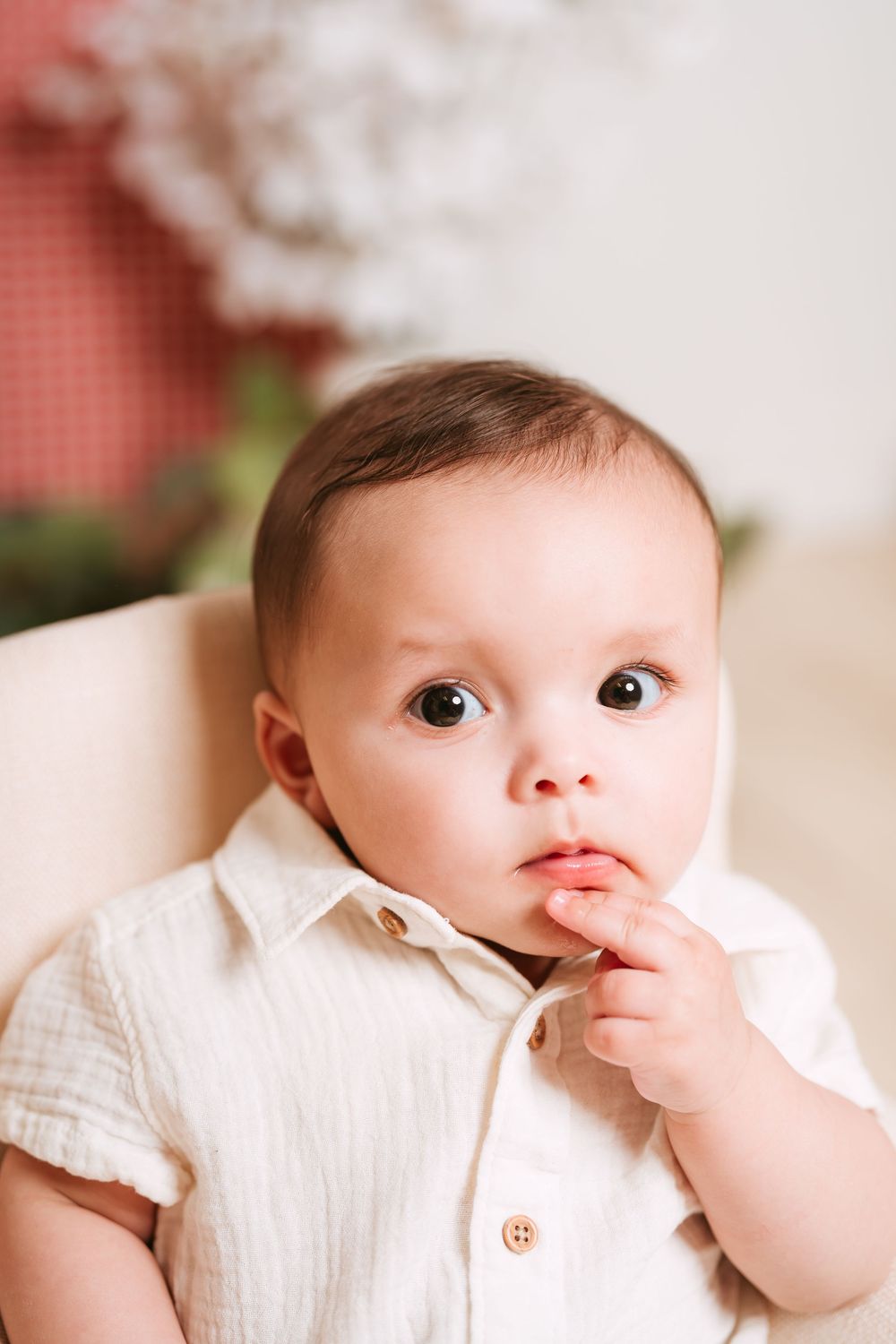 4 month baby photoshoot in New Jersey capturing personality and early interactions