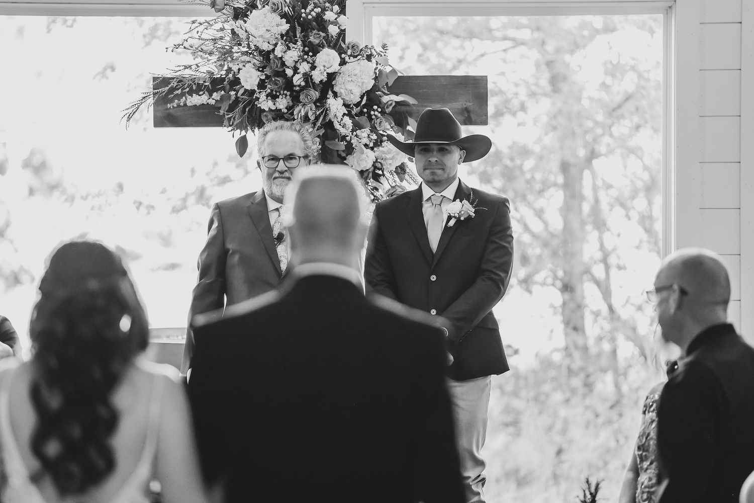 Wedding vows at The Barn at Paradise chapel ceremony