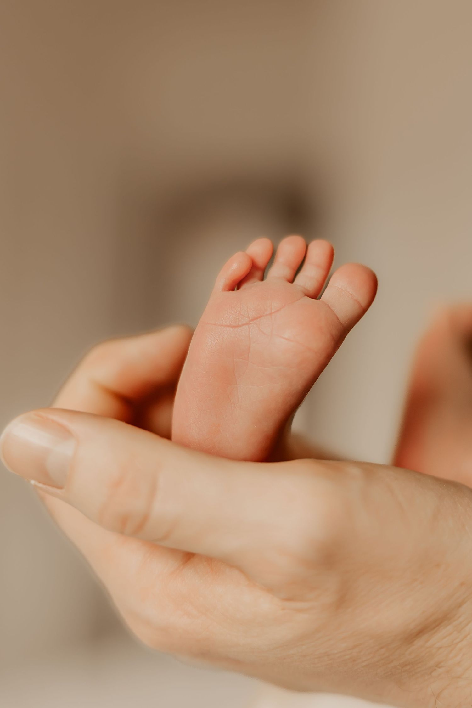 A Honolulu Newborn Photographer captures a mother holding her baby girl's tiny feet.