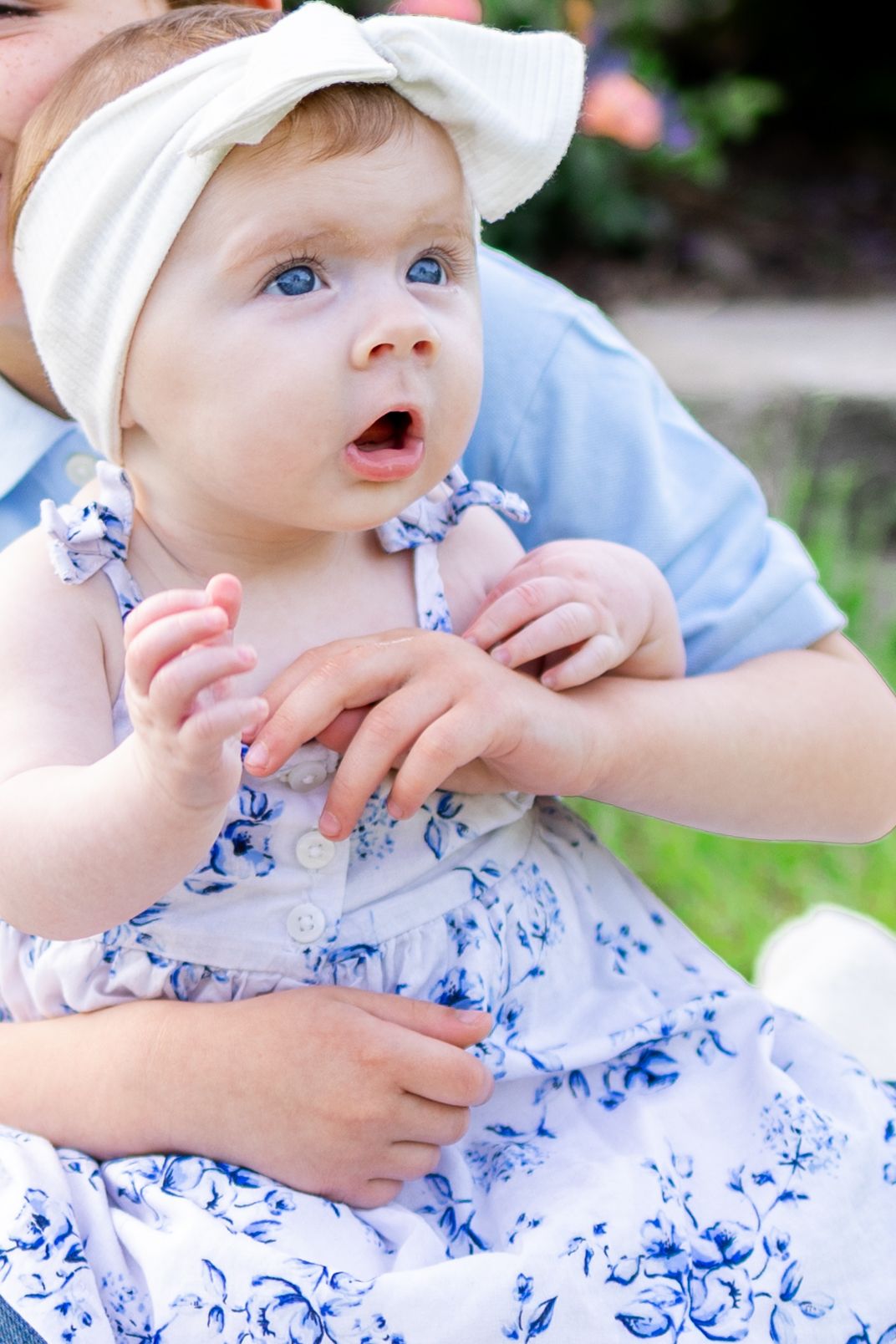 Central Illinois family photographer captures a close up of a baby girl during a photo session in Springfield, IL